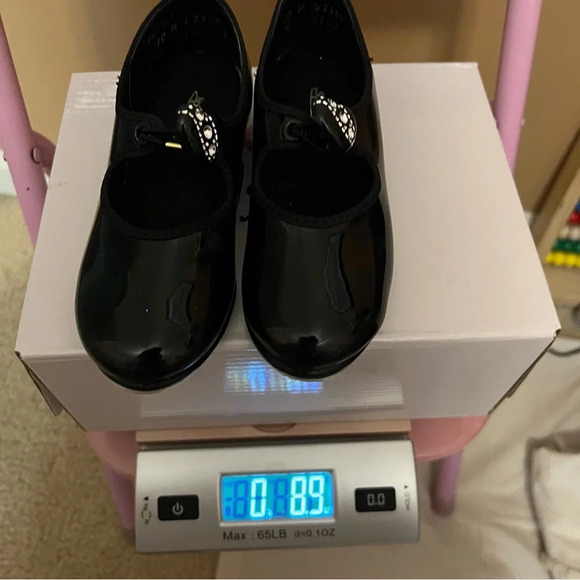 Spotlight Payless Toddler Girls Black Patent MaryJane Tap Dance Shoes Metal 10M - Picture 9 of 10